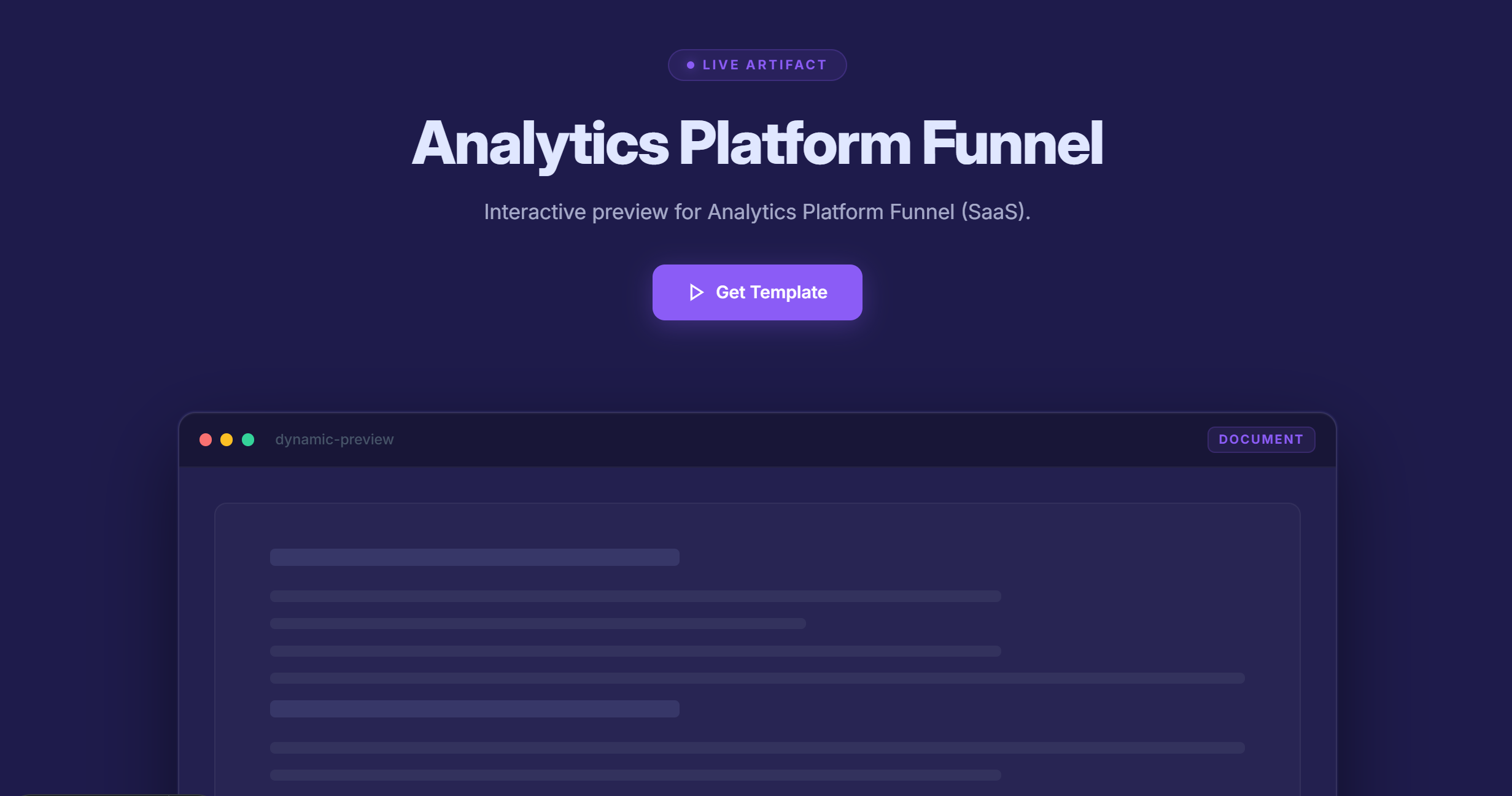 Analytics Platform Funnel